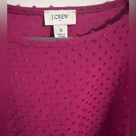 J. Crew Swiss Dot Magenta Puff Sleeve Dress Women’s Size Small NWT - Picture 3 of 5